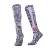 Knee High Merino Wool Hiking Socks for women | Colorblock Grid Design